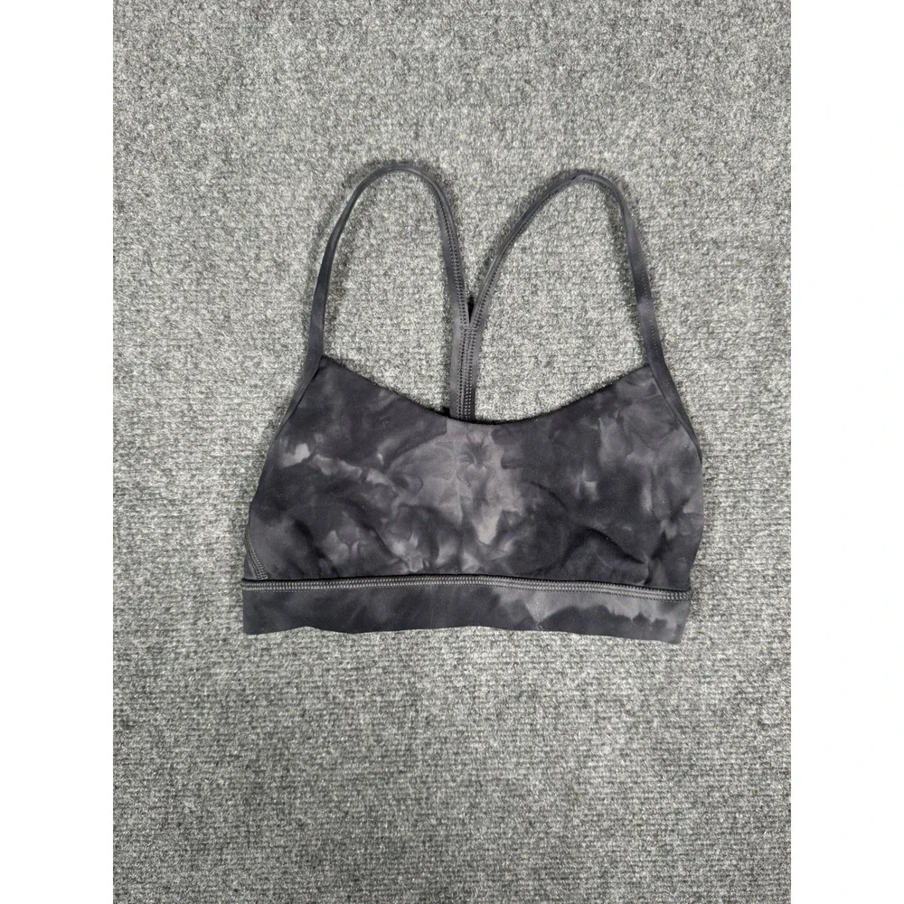 Lululemon Flow Y Bra Nulu Womens 2 Gray Racerback Sport Bra Yoga‎ Gym B/C Cup